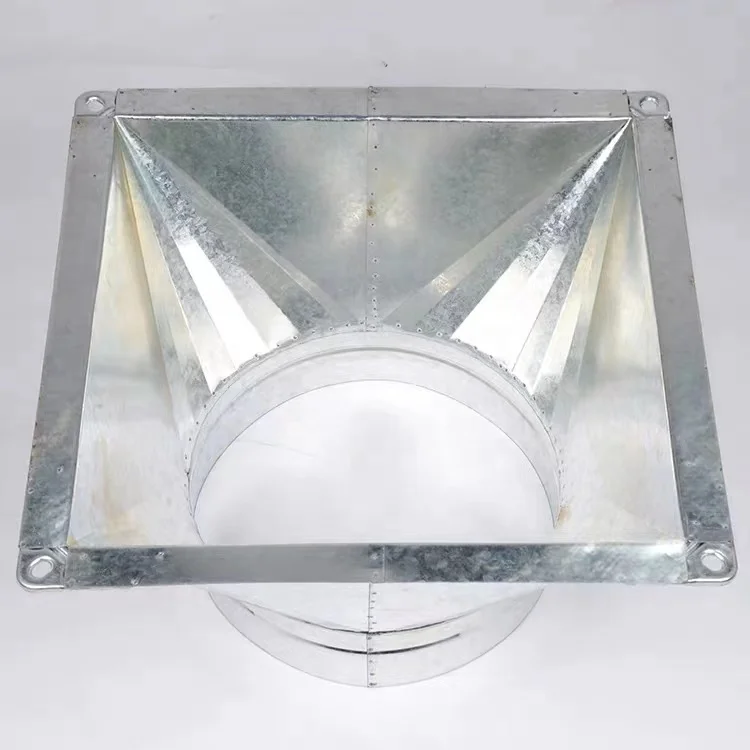 Air Ducting Square to Round Fittings Transition for HVAC System