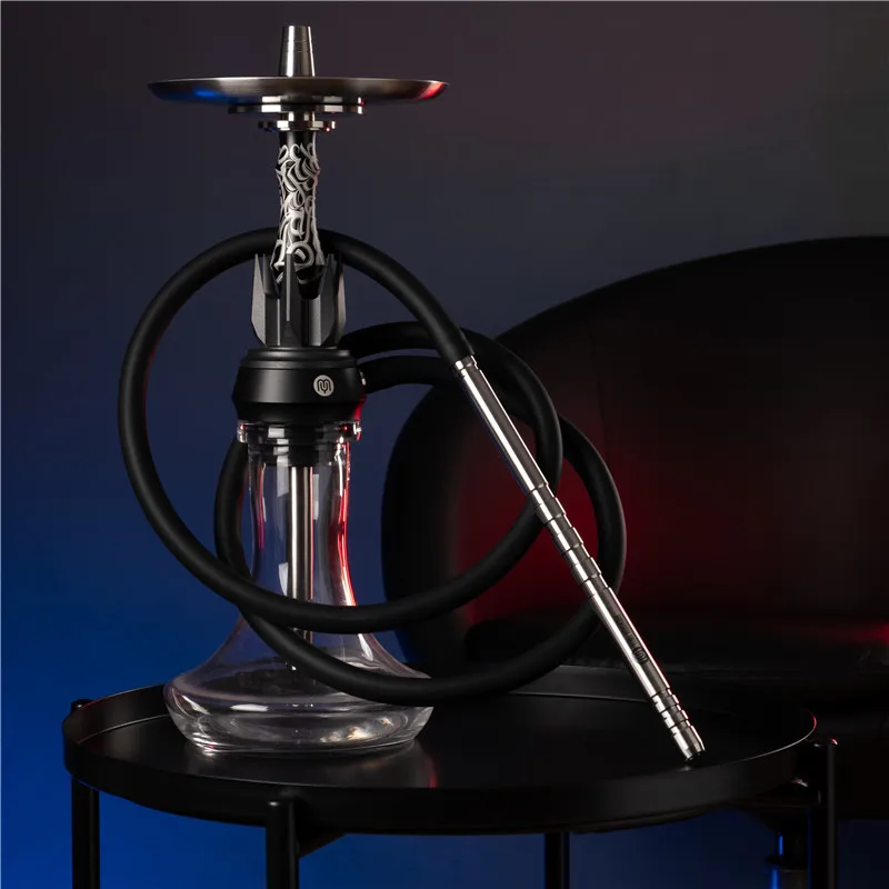 Yimi Hookah Orginal Design Crown Design Luxury Hookahs Hookah Set Les Shisha Black Color Hukkah Shisha with Gift Box