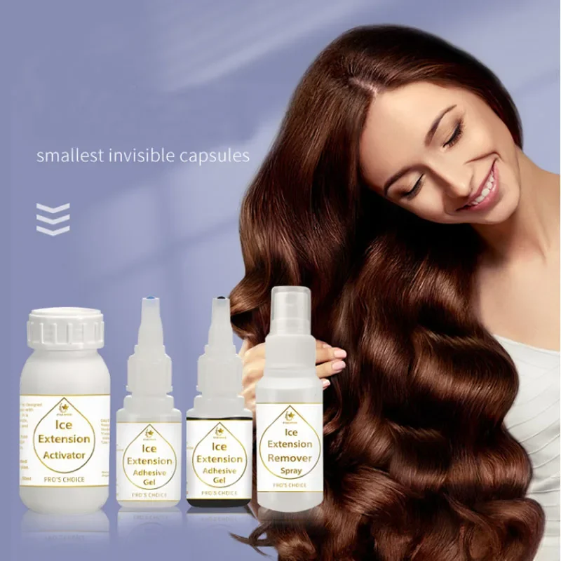 Ice Hair Extension Glue Gel Kit for Cold Bonding Hair Extension