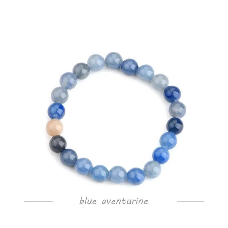 Natural Jewelry Christmas Ornament Stone Beads Healing 8mm Round Stretch Gemstone Bracelet