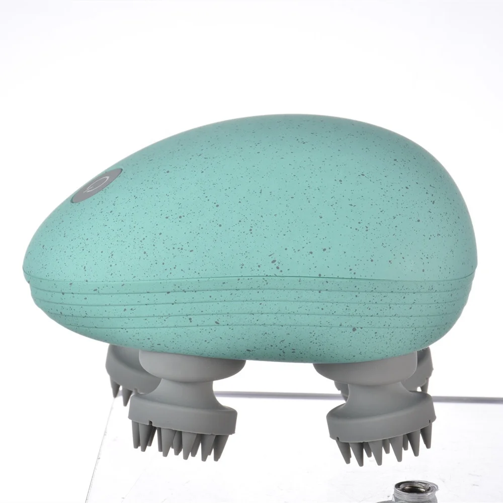 Моющаяся синяя Массажная щетка для головы многофункциональное лечение кожи головы Электрический массажер для головы