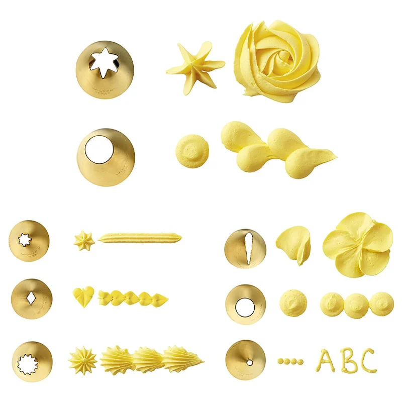
Gold Stainless Steel 173 Pieces Cake Decorating Tips Set Tools Cakes For Baking 