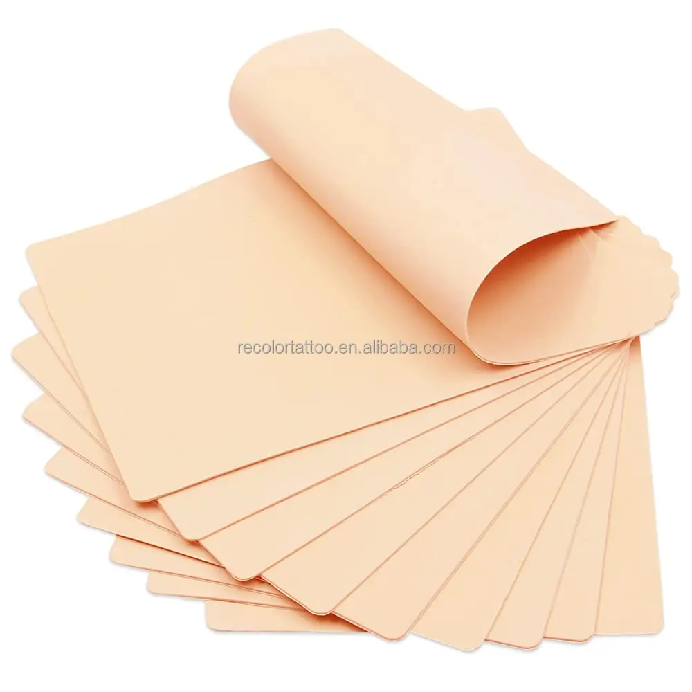 Private label 3mm Thick Tattoo Blank Practice Skin Soft Silicone Permanent Makeup Eyebrow Microblading Tattoo Synthetic Leather