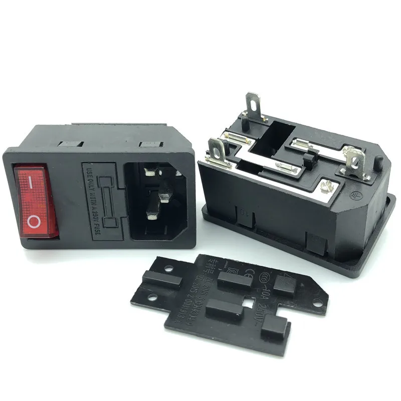  AC-14-F16 Универсальный EU AU UK медный CE 3pin вход питания 10A 250V IEC320 C14 входное гнездо переменного тока с