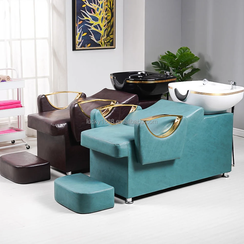 Professional Beauty Hair Salon Furniture Hair Washing Massage Bed Curved Shampoo Chair