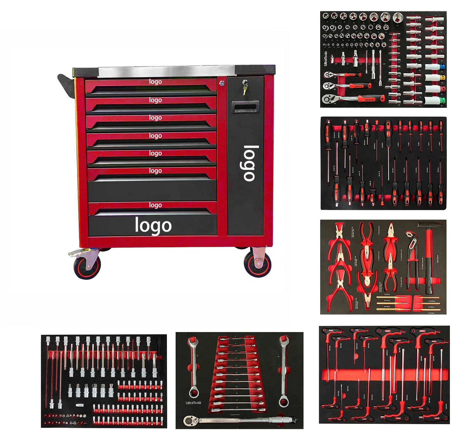 7 drawers Mechanical Repair Hand Tool Set Drawers Trolley Cabinet For Car Repair Tool cabinet Set