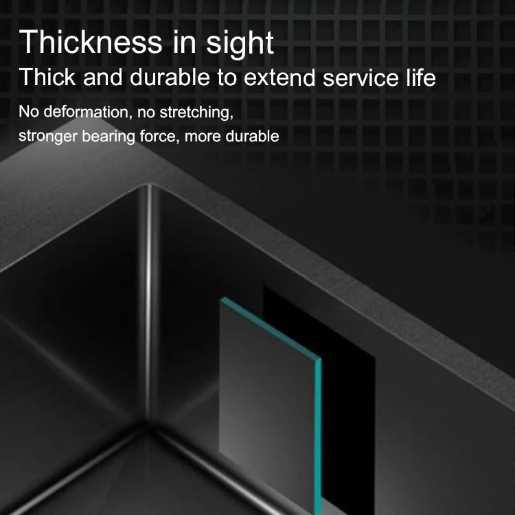 Factory Great Quality 304 Stainless Steel Nano Black Single Bowl Kitchen Sink