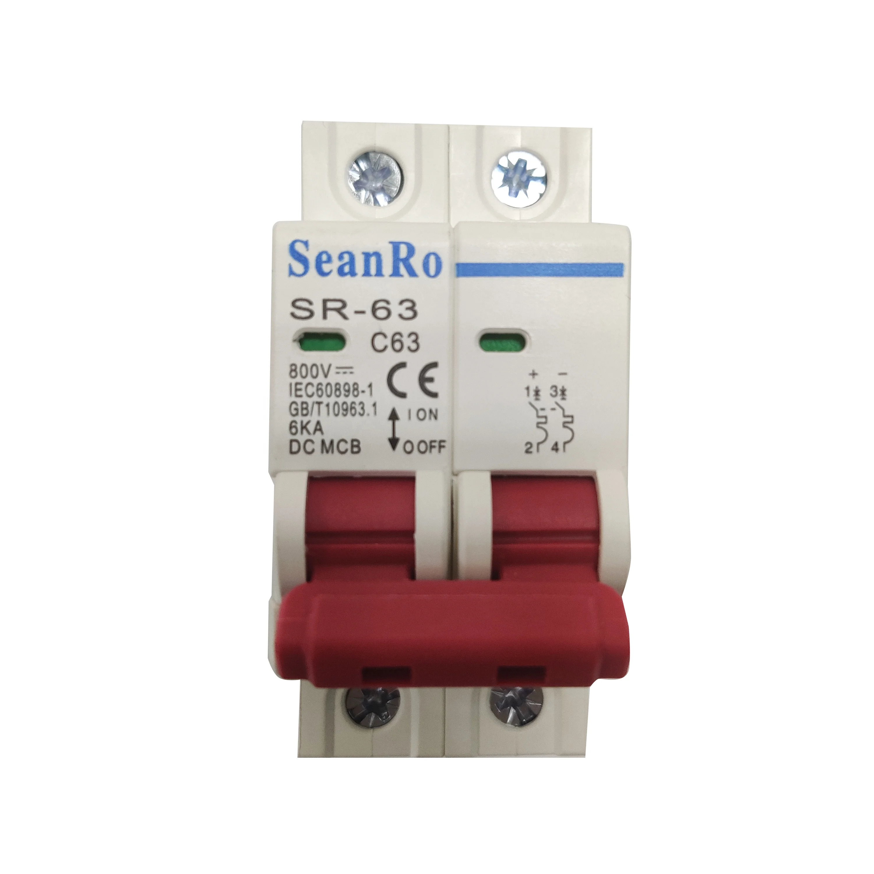  Миниатюрный автоматический выключатель SeanRo 2P DC1000V 6KA 46-63A MCB для солнечной