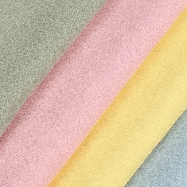 KUNYE spring bright macaron color double side Naia acetate georgette chiffon fabric for blouse one-piece