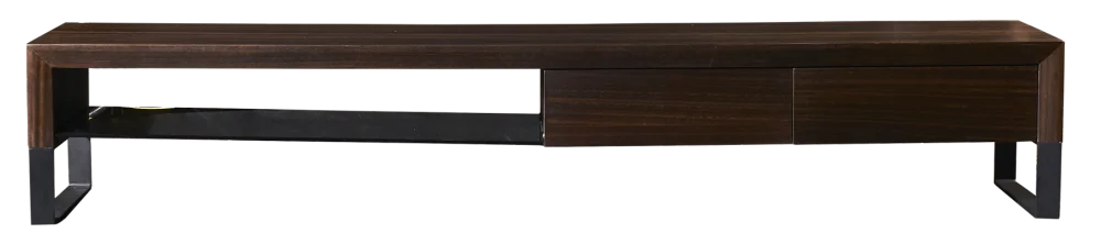 Modern Minimalist E1 Grade HDF with Eucalyptus Veneer Tempered Glass Carbon Steel Frame TV Cabinet for Living Room