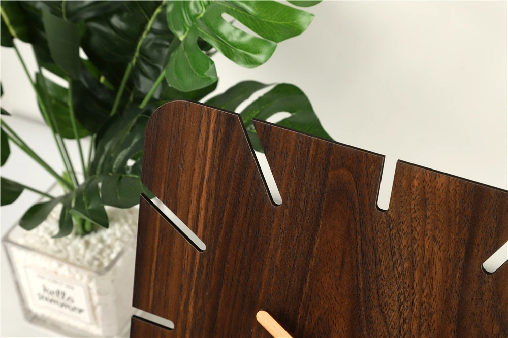 Creative Design No Numbers Simple square Shape Wood Blank Mdf Wall Clock