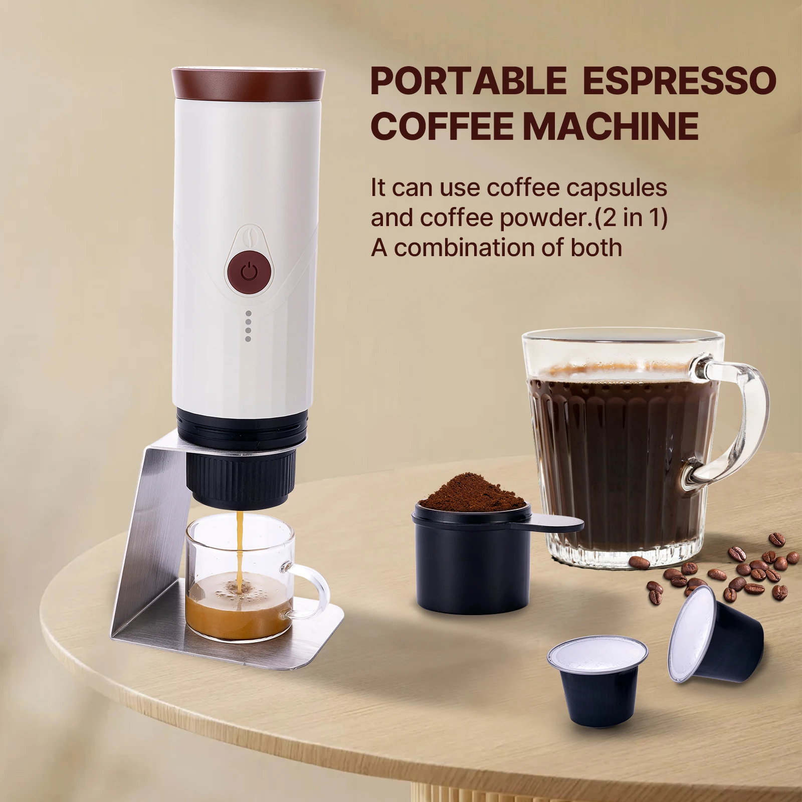 Wholesale Price Custom Logo Heating Maker Capsules Mini TK03 Factory Portable Coffee Maker Automatic Espresso Machine for Travel