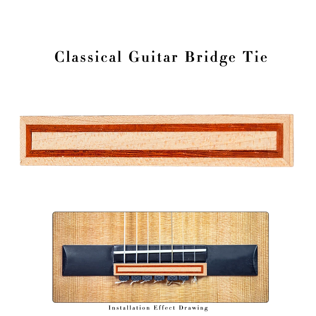 NAOMI Guitar Bridge Tie Block for Classical Guitar String Ties Guitar DIY Replacement Inlay Wood Luthier