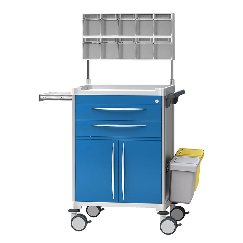 Healthcare ABS Medical Lockable Cart Metal Anesthesia Trolley