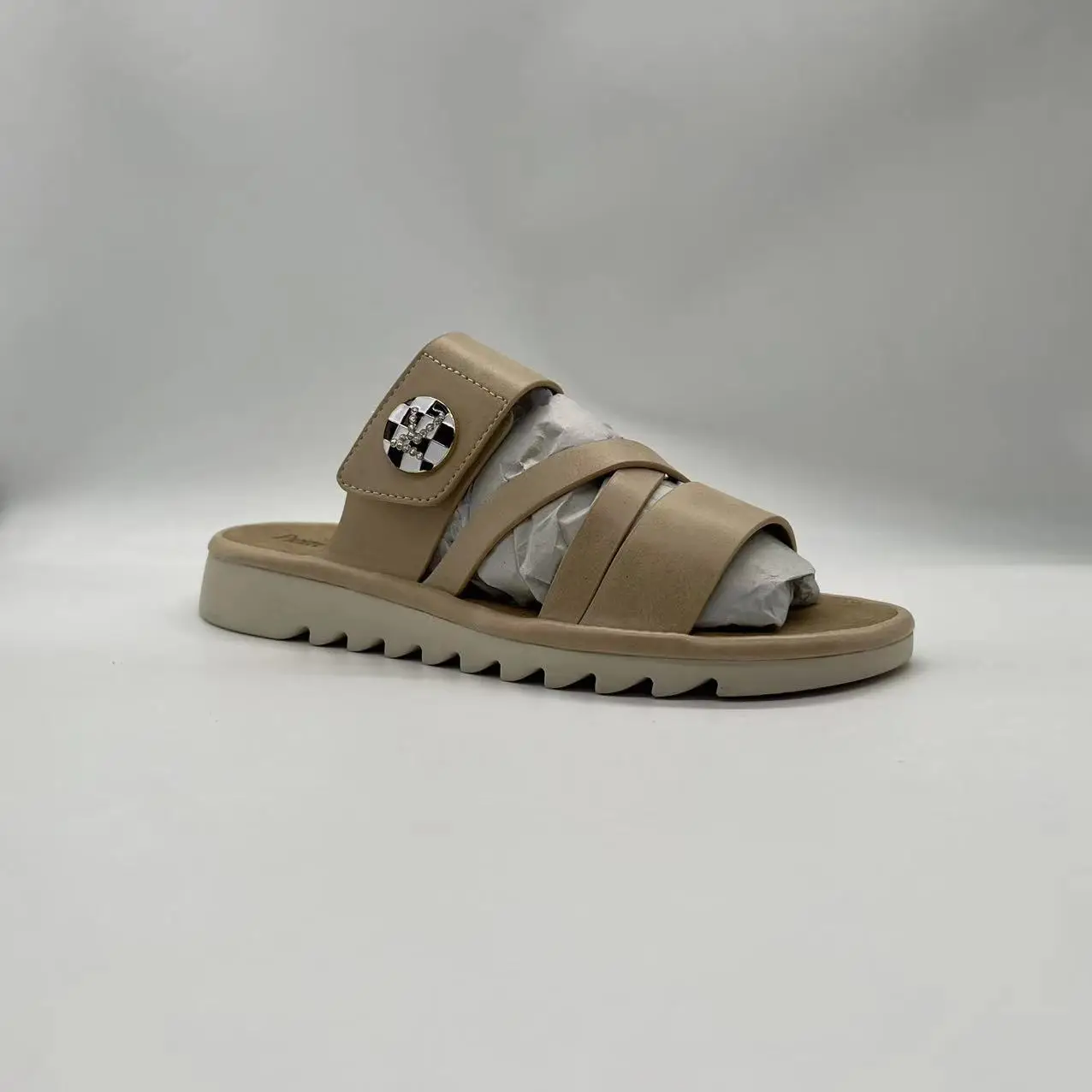 Square Toe Women Sandals Flat Ladies Shoes Chain Women Slippers Gold Hot Sale Summer Fashion Trend Light Spring PVC Anti Heel