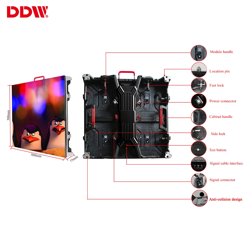 
Factory direct sale outdoor rental led screen tv panel price p4 p481 p5 die casting advertising 500*500 led display for stage 