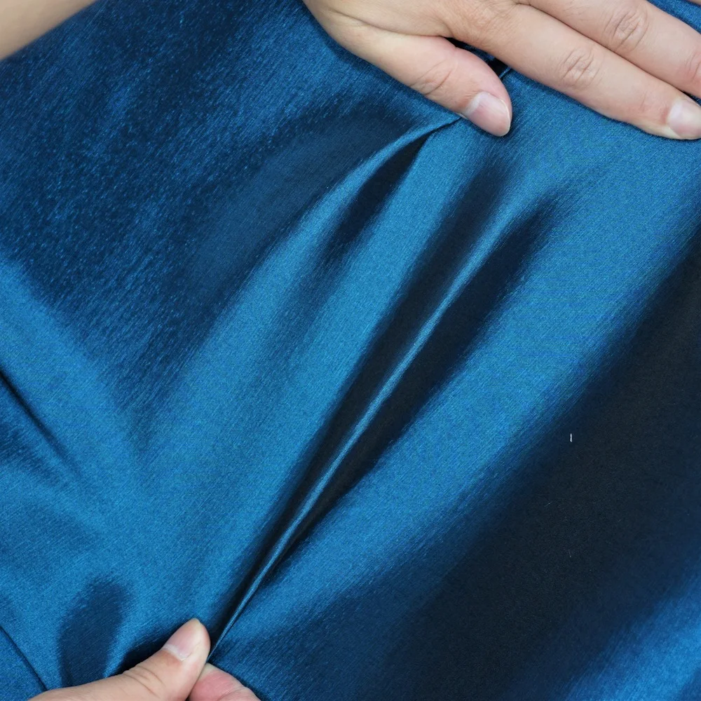 Wholesale Crepe Rayon Slub Satin Fabric Metallic for Evening Dress