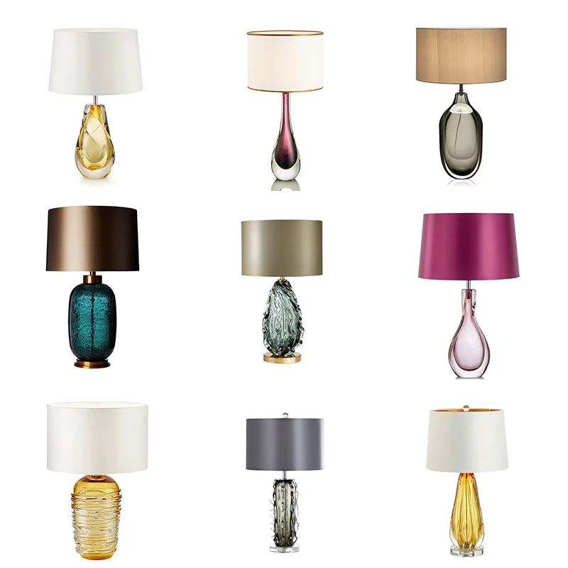 Hotel Decorative Oval Shape Base Table Lamps Bedside Living Room Nordic Modern Desk Lamp Luxury Rose Gold Glass