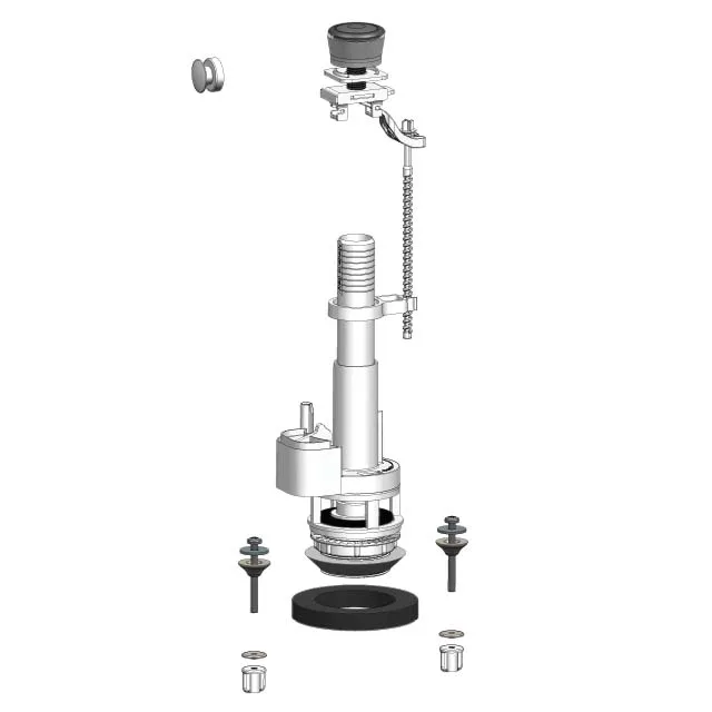 High Quality Italian Brand Single Flushing Toilet Flush Valve By Mechanical Pushing Flush Bottom Valve