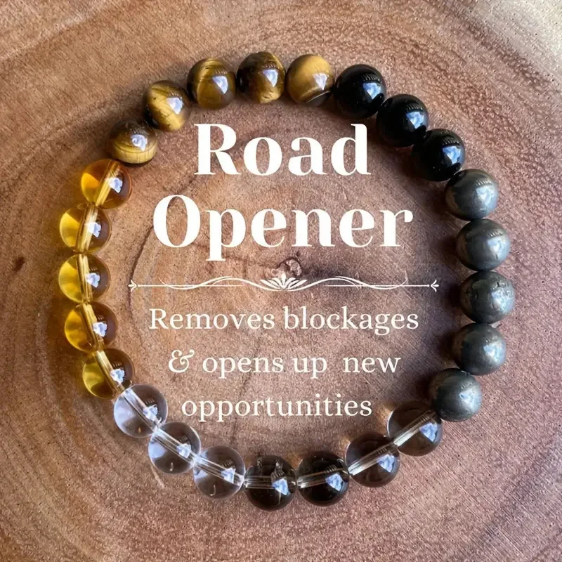 Natural Stone Quartz Healing Crystal Stretch Beaded Bracelet Wealth Money Jewelry Men Women Gift