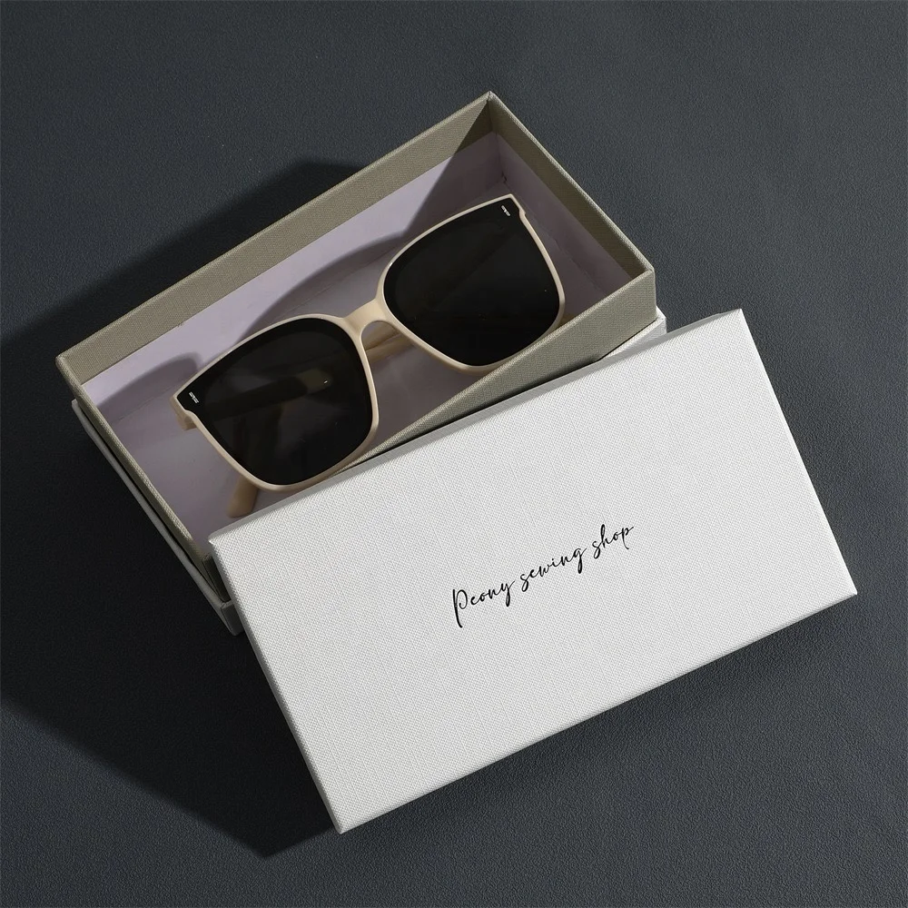 LOGO MOQ 50 PCS small sunglasses packaging box eyewear lid cardboard box glasses packaging