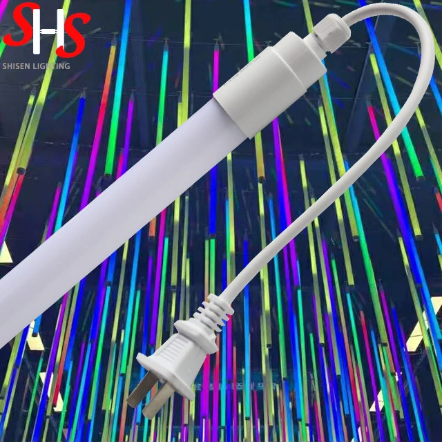 RGB-подсветка DMX512 Светодиодная трубка Автоматическая сменная Ip65 18 Вт 4 фута t8 PC Водонепроницаемая светодиодная трубка 5050 наружная лампа