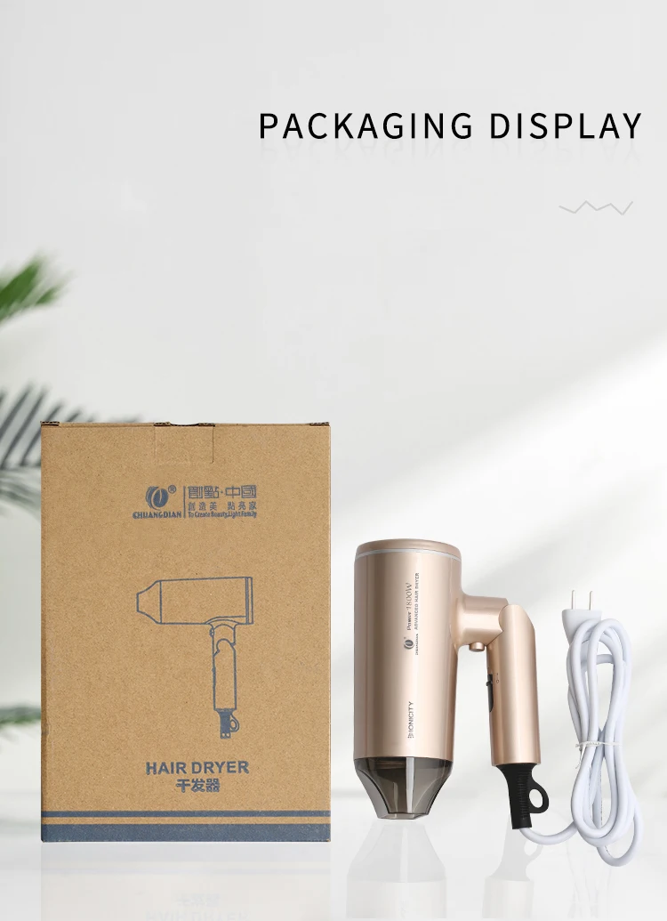 Фен Chuangdian с отрицательными ионами для отеля, настенный фен для волос
