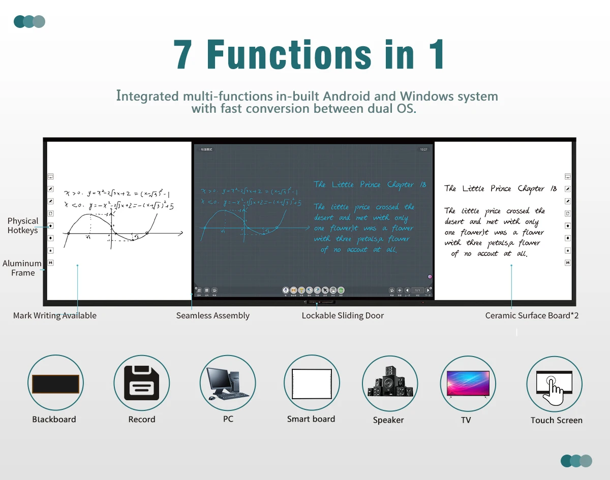 162 Inch LED LCD Panel led interactive board Display Blackboard Interactive Whiteboard Touch Screen Smart Board Classroom