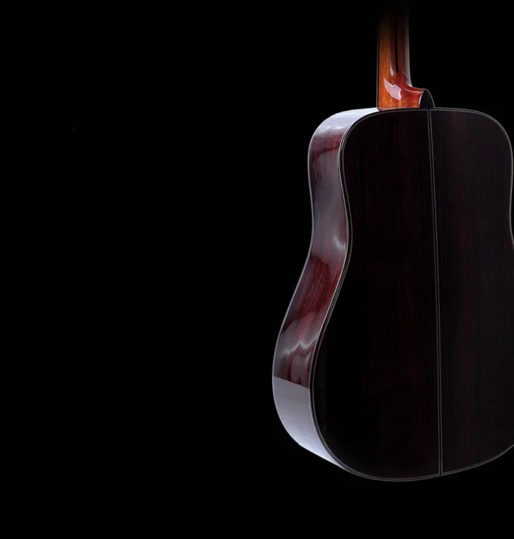 Solid Spruce Rosewood High Quality Acoustic Guitar Geake Ganjiang High End Handmade All Bone Nato Wood 41 Inch Dreadnought Ebony