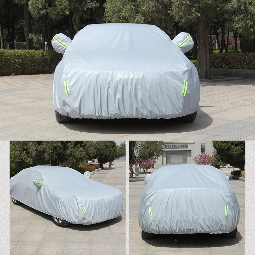 High Quality Silver Waterproof Sun Shade Protection Car Body Cover Auti UV Rain Snow Car Cover