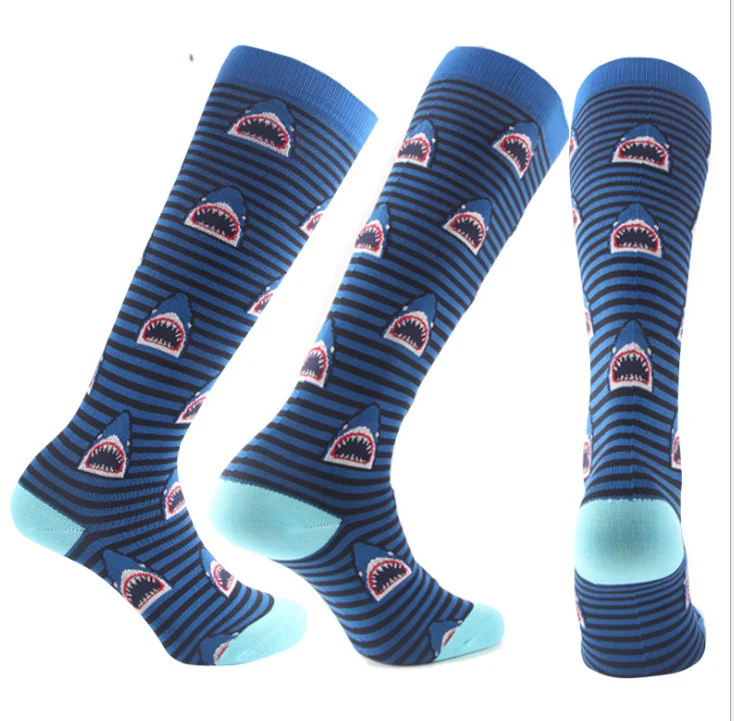 Оптовая продажа, индивидуальный дизайн, 2030 мм рт. Ст., цветные медицинские гольфы в горошек для футбола, для бега, велоспорта, Спортивные Компрессионные носки для мужчин