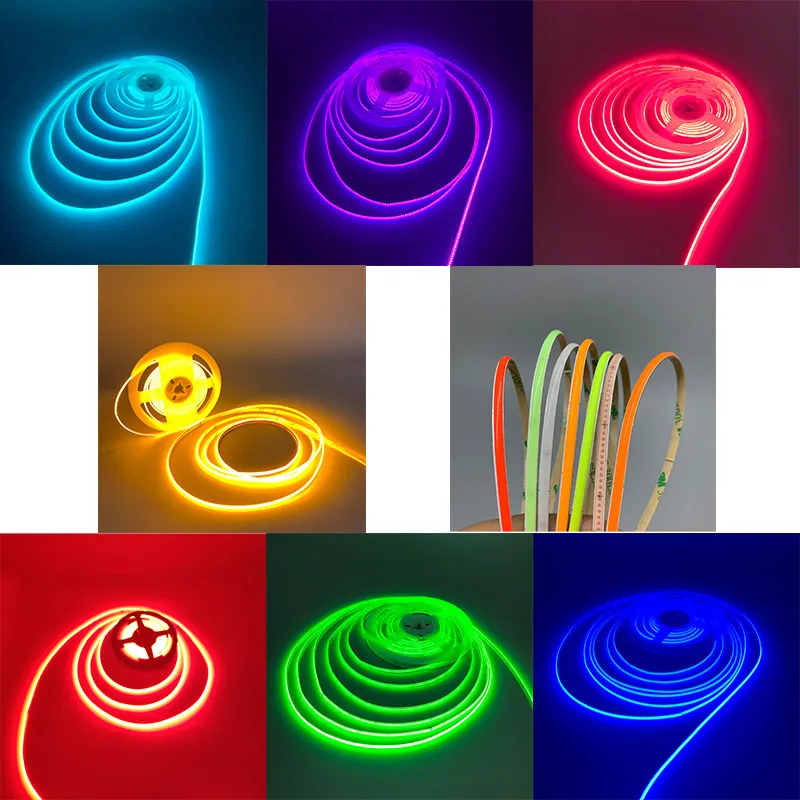 led strip light 12v cob 3mm 4mm strip light led dc 5v waterproof warm cold white 4000k 24v cob strip light