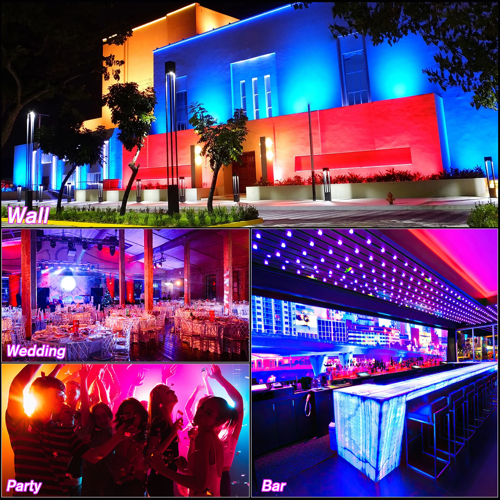 80W Aluminum 24Pcs Rgb Led Wall Washer Light Suitable With Battery Charging For Hotel Home Ktv Clubs Bars DJ Wall Wash Lamps