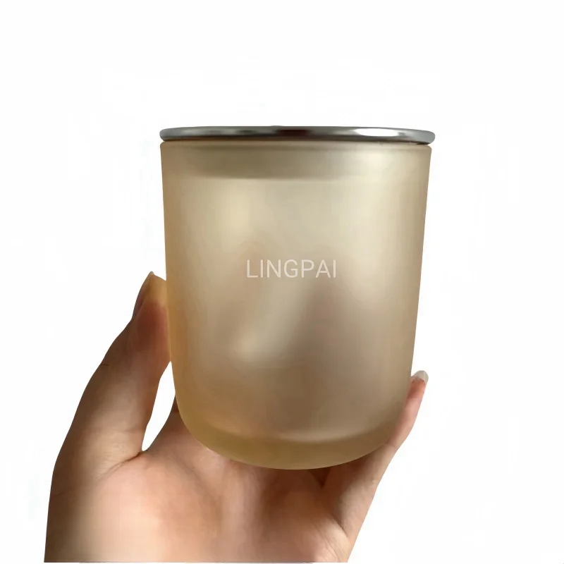 Mini Large 8oz 10oz 12oz 14oz 15oz Amber Black Frost Matte Transparent Gloss Reusable Empty Glass Candle Can
