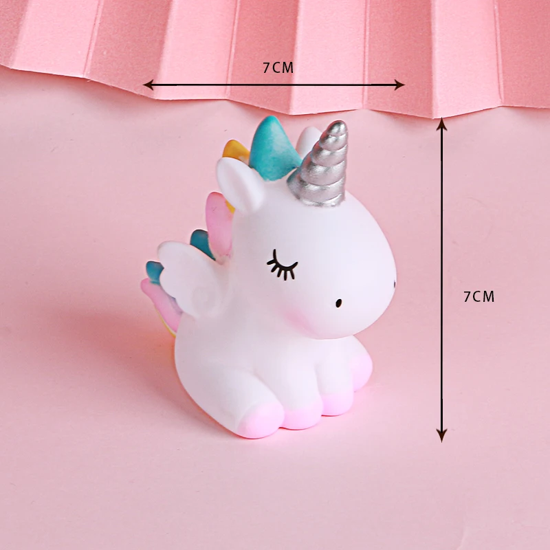  Vinyl doll Mini Cartoon Unicorn Cake Toppers Decoration Ornament for Kids Girls Birthday Baby