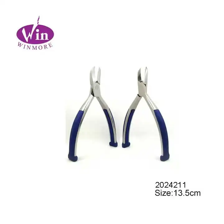precise scissor type scissors pedicure nipper stainless steel inside spring rubber handle pedicure cutter