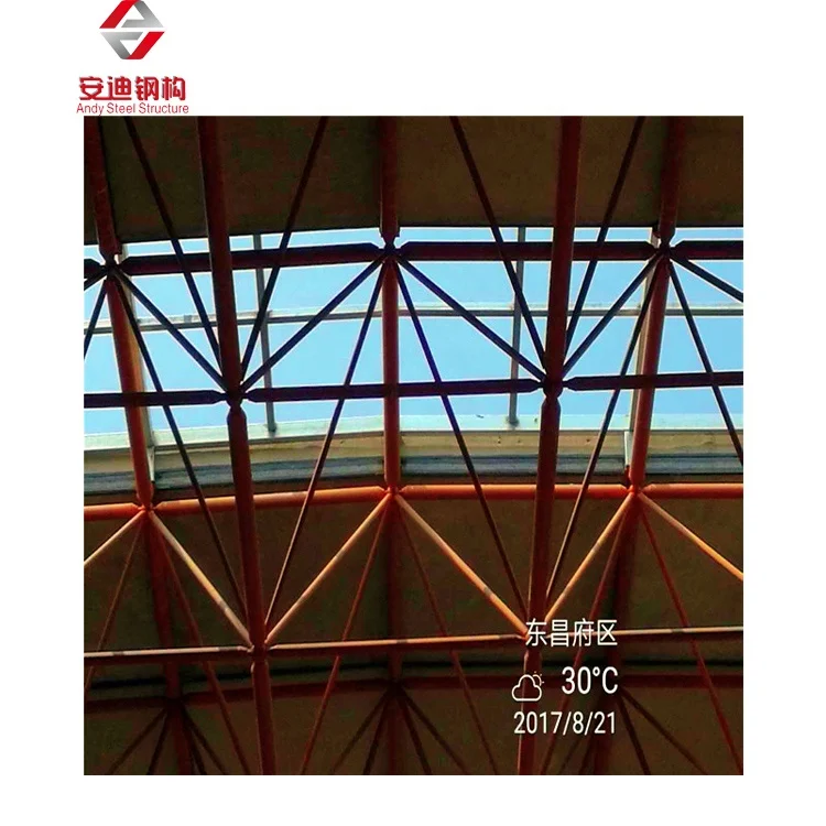 China Flat Space Frame Construction Roofing Prefab Flat Space Frame Steel Structure Building Roof Structural Steel Fabrication