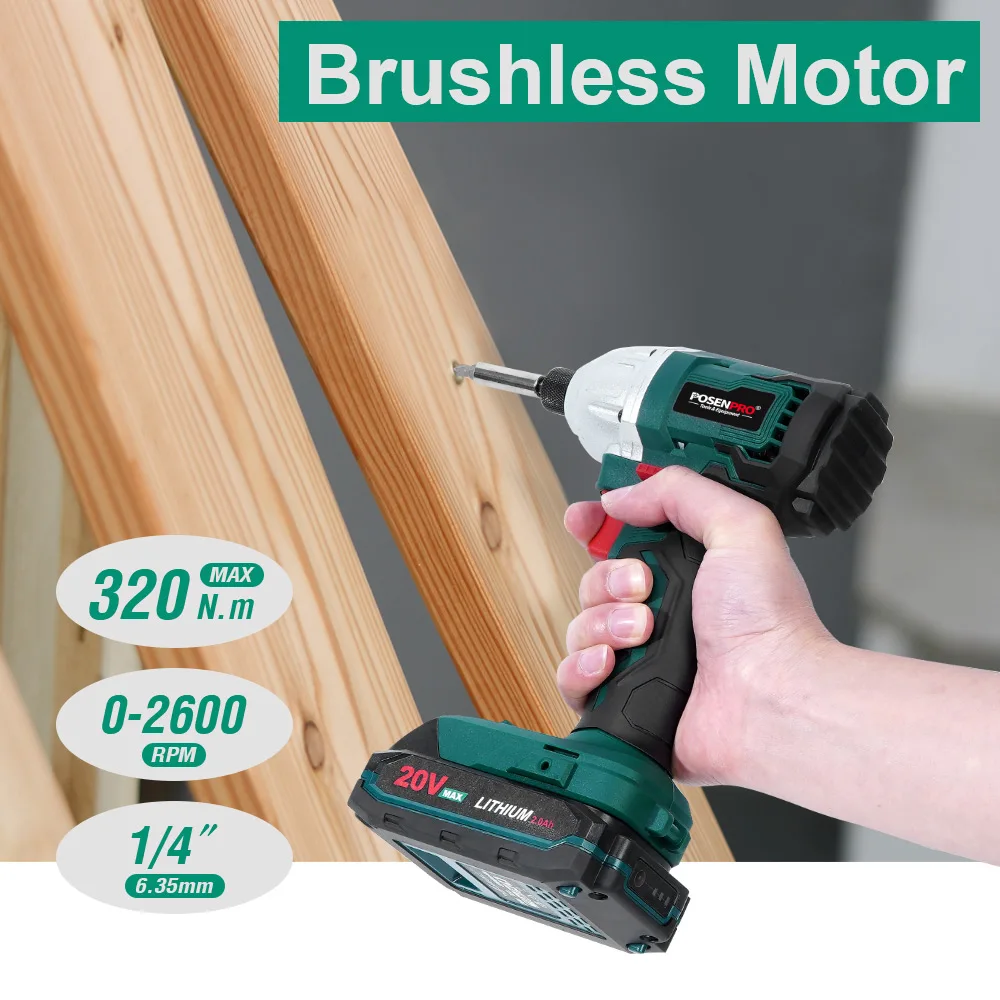  20V Cordless Electric Screwdriver Brushless with two