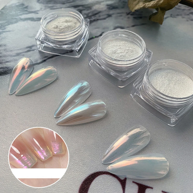 High Quality Moonlight Aurora Nail Glitter Pearl Powder Bright Mirror Effect UV Gel Polish Chrome Pigment for Nail Art