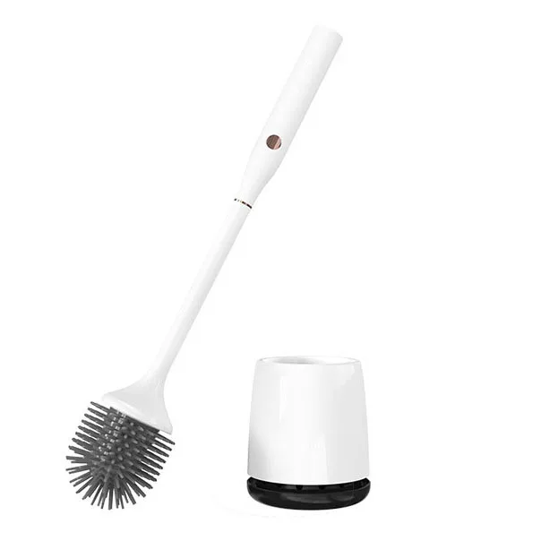UV Automatic Electric Toilet Brush Silicone Spin Scrubber House Toilet Bowl Brush And Holder Set