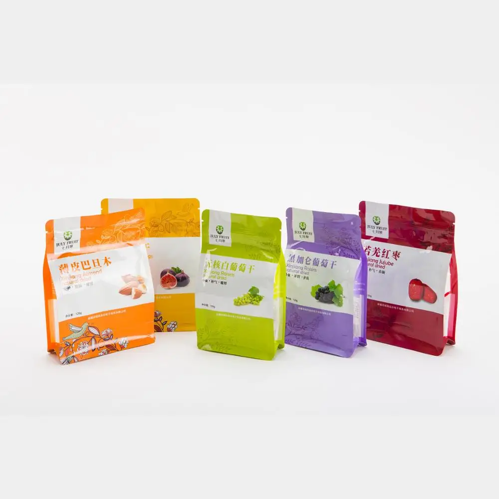 Dried Fruit Packaging - Raisin Aluminum Flat Bottom Zipper Box Pouch