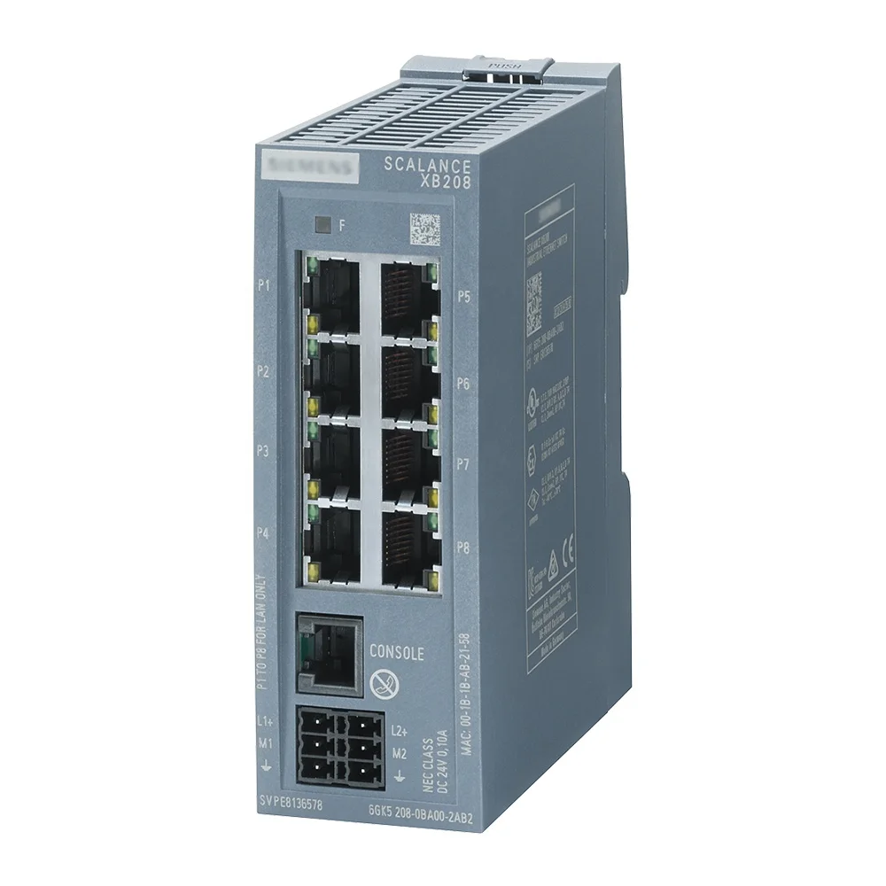 6GK5208-0BA00-2AB2,Industrial Ethernet,for diagnostics LED redundant power supply