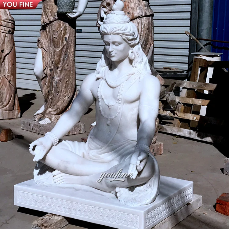 Hand Carved Natural Stone Lord Shiva Marble Sculpture