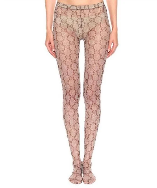 
European and American letter pantyhose, stockings, hollow anti-hook satin leg mesh pants, thin sexy leggings 