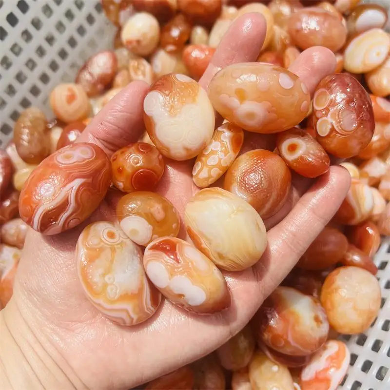Wholesale Folk Craft Natural Raw Carnelian Stone Tumble Rough Red Agate Gemstone With Eyes For Fengshui