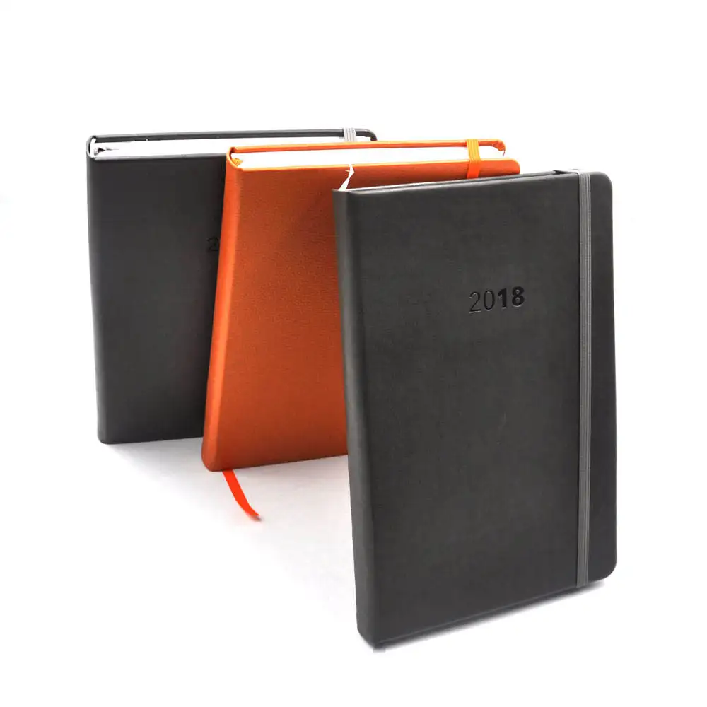 High Quality Soft Cover Leather Bound Book Custom Journal Agenda Spanish Espanol 2024 Planner Notebook