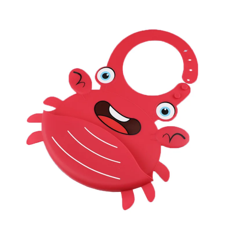 original newborn Cartoon Crab Stereo Silicone Baby Bib and Disposable Baby Saliva  Pocket Waterproof Food Grade Silicone Bib Designed baby custom
