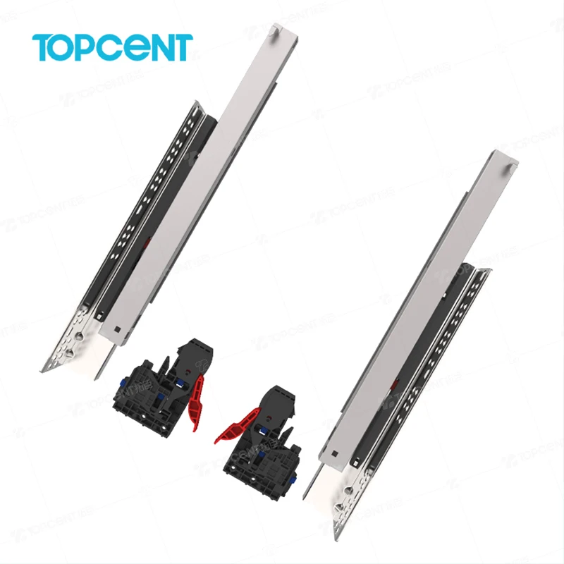 Full Extension Concealed Telescopic Slide 3D Adjustable Under-Mount Runners Glides Bottom Drawer Slides With Synchronization
