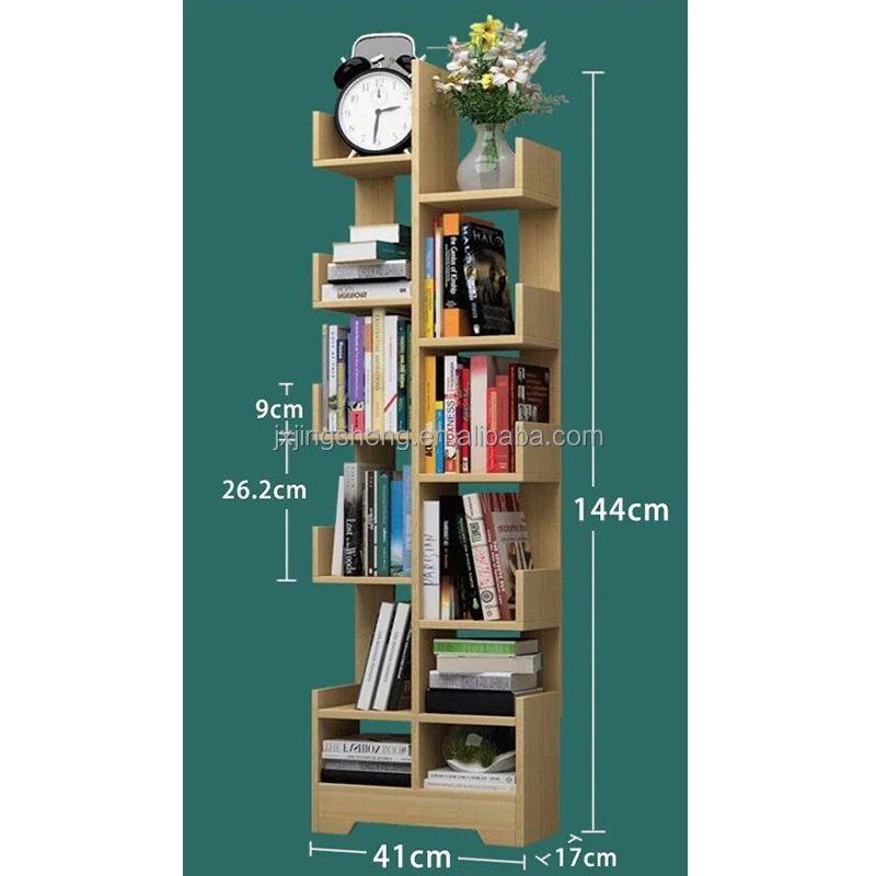 Book Organizer Rack Tall Bookshelf Wood Big Bookcase