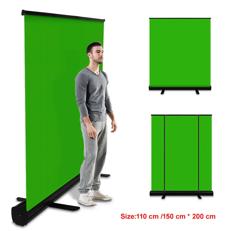 E-reise 1.5*2M/2*2M/2.5*2M/2.5*2.5M Background Collapsible Green Screen Chromakey Backdrop Pull-up Stand For YouTube Video Game